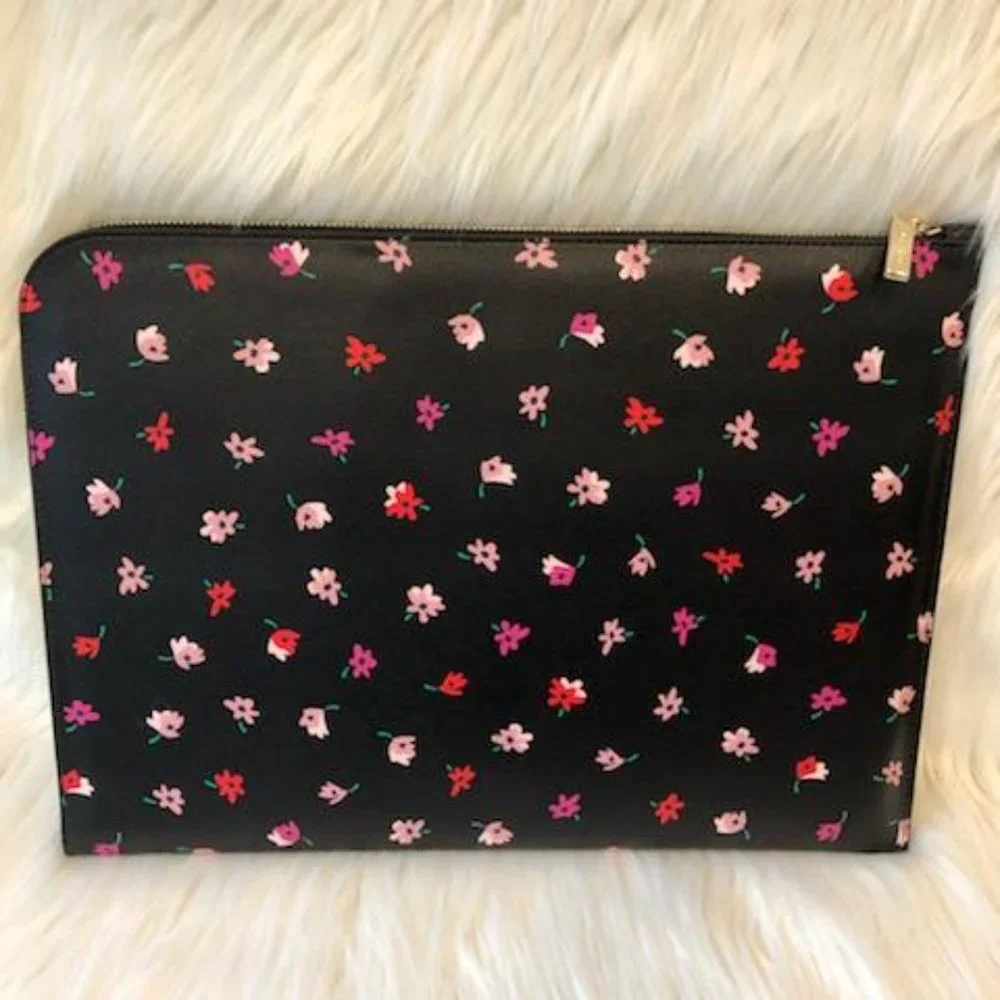 Kate Spade Black w/ Floral Laptop Sleeve